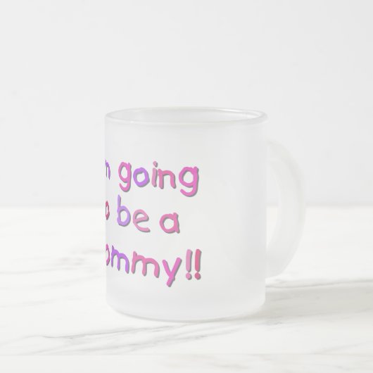 ママになる – ピンクと紫 フロストグラスマグカップ (正面右)