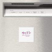 ママになる ベビーシャワー 名前 日付 ピンク シンプル モダン マグネット (インサイチュ (食洗機))