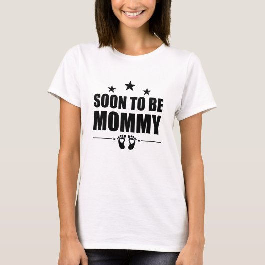ママになる！妊婦発表お披露目 Tシャツ (正面)