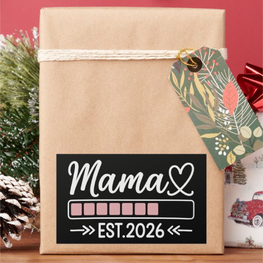 ママになる 2026年 妊娠発表 ママ 長方形シール (クリスマス)