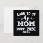 ママになる 2026 ローディング中 妊娠発表 招待状 (正面/裏面)