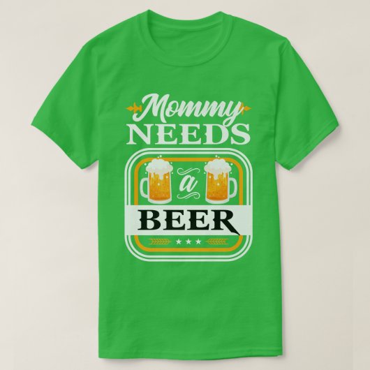 ママにはビールが必要 花嫁と新郎 飲み物 ビール W Tシャツ (デザイン正面)