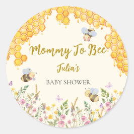 ママにビーかわいい（昆虫）マルハナバチフローラ赤ちゃんシャワー ラウンドシール