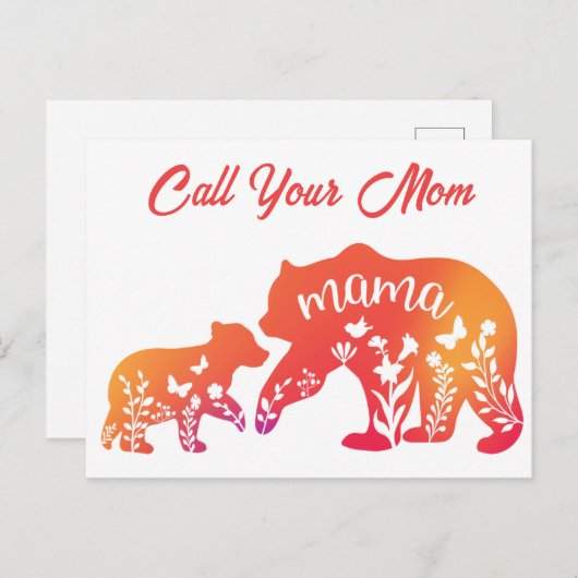 ママにママを呼ぶベアポストカード ポストカード (正面/裏面)