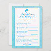 ママに一番よく似合う青いイルカの赤ちゃんシャワーゲーム 招待状 (正面)