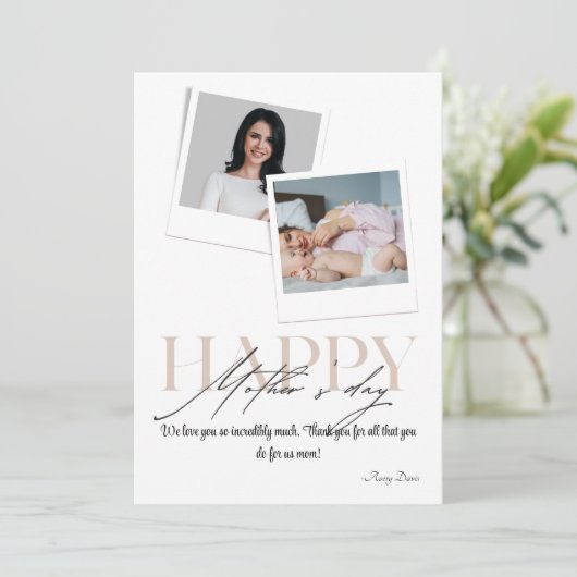 ママに感謝を伝えて: 母の日のオリジナル写真カード シーズンカード (スタンド正面)