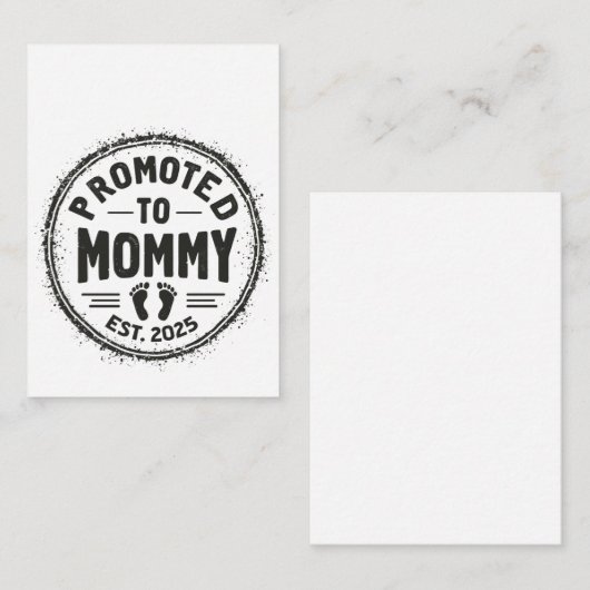 ママに昇格しました！2025年予定 出産発表 ノートカード (正面/裏面)