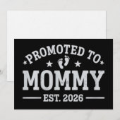 ママに昇格しました 2026年ベビー発表 招待状 (正面/裏面)