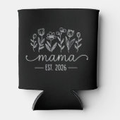 ママに昇格 2026年 花柄 妊娠 新米ママ 缶クーラー (正面)
