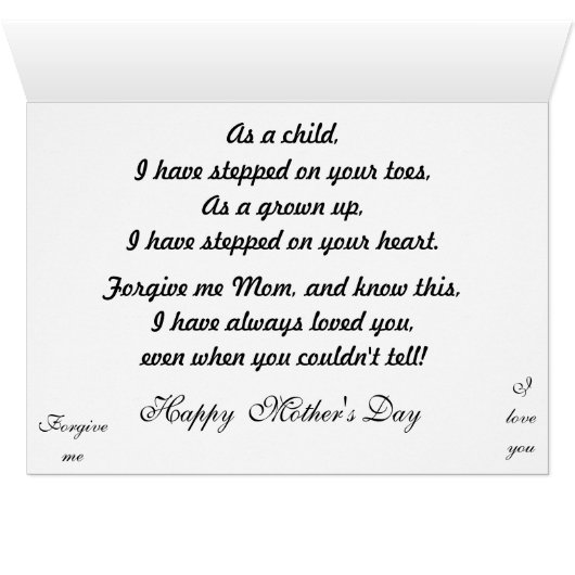 「ママに言えないときにあなたを愛した」カード (内部横(下))