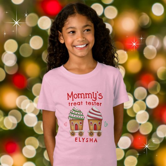 ママのおごりテスターかわいいクリスマスカップケーキ Tシャツ