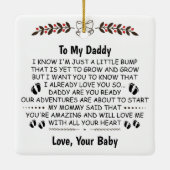 ママのおなかからパパへプレゼントするパパ セラミックオーナメント (裏面)