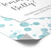 「ママのおなかの大きさ」ブルーベイビーシャワー ポスター (角)