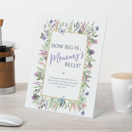 ママのおなかの大きさ |赤ちゃんシャワーゲーム 台座サイン (インサイチュ)