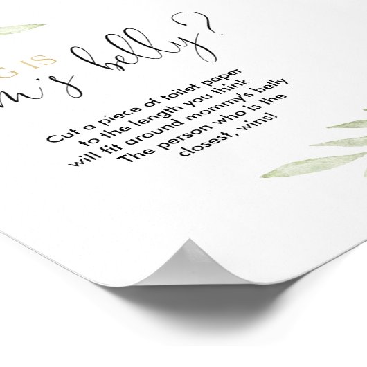 ママのおなかの赤ちゃんシャワーの大きさ ポスター (角)