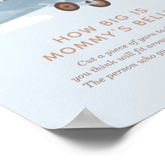 ママのおなかの飛行機の赤ちゃんシャワーの大きさ ポスター (角)