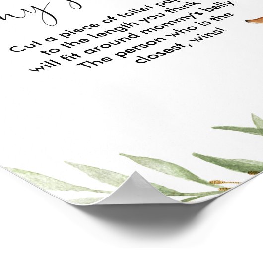 ママのおなか鹿の赤ちゃんシャワーゲーム ポスター (角)