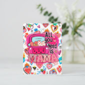 ママのお母さんの日の挨拶だけ ポストカード (スタンド正面)