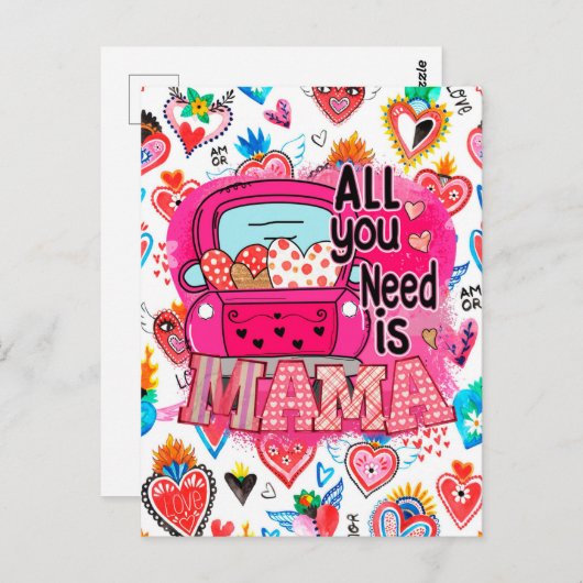 ママのお母さんの日の挨拶だけ ポストカード (正面/裏面)