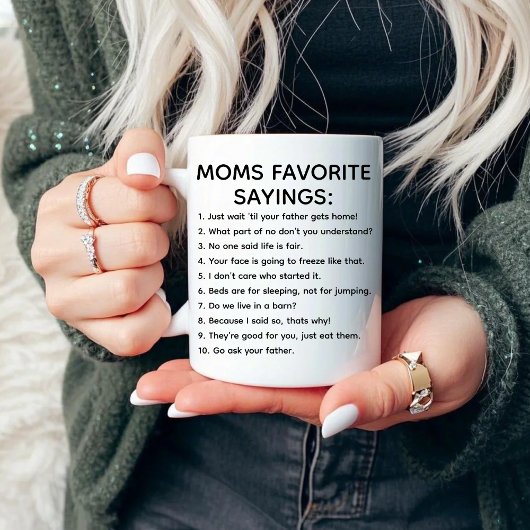 ママのお気に入りのことわざマおもしろいム引用文マグ マグカップ