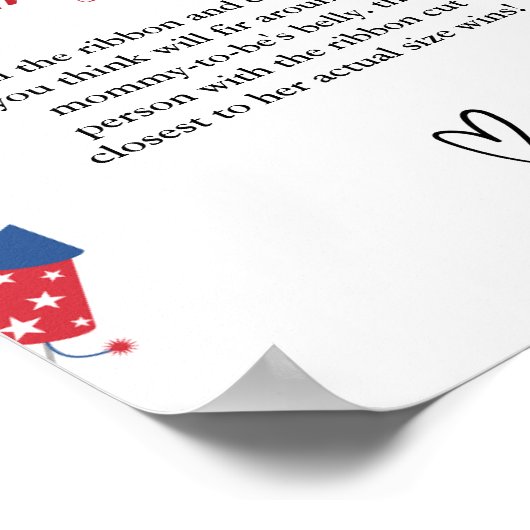 ママのお腹の大きさ4位赤ちゃんシャワーゲーム ポスター (角)