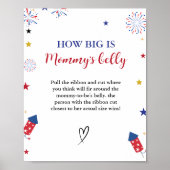 ママのお腹の大きさ4位赤ちゃんシャワーゲーム ポスター (正面)