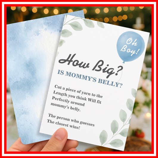 ママのお腹の赤ちゃん歓迎シャワーゲーム風船ユーカリ 招待状