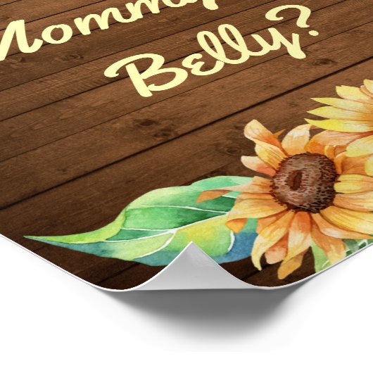 ママのお腹ひまわり赤ちゃんシャワーの大きさ ポスター (角)