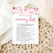 ママのことが一番わかるバレンタイン ベイビーシャワーゲーム 招待状