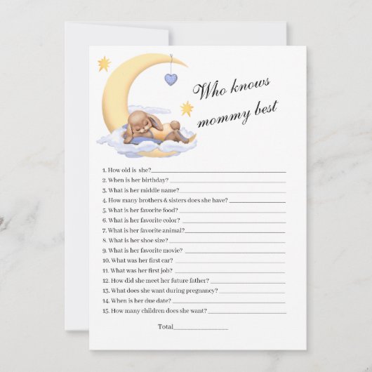 ママのことを一番よく知っているのは誰？ 招待状 (正面)