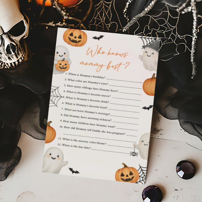 ママのことを一番知っている小さなブー幽霊ゲーム (Little Boo Pumpkin Baby Shower Who Knows Mommy Best Game)