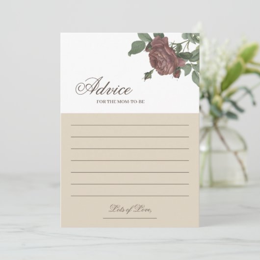 ママのためのアドバイスバーガンディ赤面フローラ金ゴールドカード 招待状 (スタンド正面)