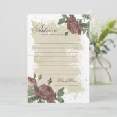 ママのためのアドバイスバーガンディ赤面フローラ金ゴールドカード 招待状 (スタンド正面)