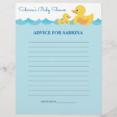 ママのためのアドバイスラバーダック赤ちゃんシャワーゲーム (正面)