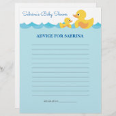 ママのためのアドバイスラバーダック赤ちゃんシャワーゲーム (正面/裏面)