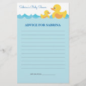 ママのためのアドバイスラバーダック赤ちゃんシャワーゲーム (正面)