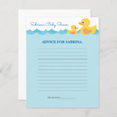 ママのためのアドバイスラバーダック赤ちゃんシャワーゲーム (正面/裏面)