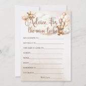 ママのためのアドバイス赤ちゃんシャワーゲームかわいいクマ 招待状 (正面)