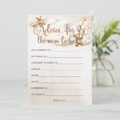 ママのためのアドバイス赤ちゃんシャワーゲームかわいいクマ 招待状 (スタンド正面)