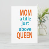 ママのためのクイーン誕生日ギフトのすぐ上のタイトル 招待状 (スタンド正面)