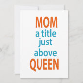 ママのためのクイーン誕生日ギフトのすぐ上のタイトル 招待状 (裏面)