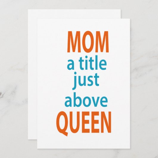ママのためのクイーン誕生日ギフトのすぐ上のタイトル 招待状 (正面/裏面)