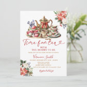 ママのためのクリスマス・タイム・フォー・ティー・ベイビー・シャワー 招待状 (スタンド正面)