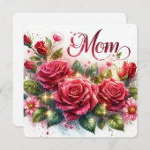 ママのためのスパークリング レッド ローズ シーズンカード (正面/裏面)