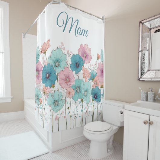 ママのためのビンテージ春の花 シャワーカーテン (インサイチュ)