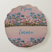ママのためのビンテージ スプリング フローラル ガーデン ラウンドクッション (裏面)