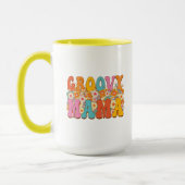 ママのためのマグギフトGroovyママカラフルコーヒーマグ マグカップ (左)