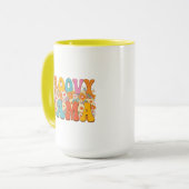 ママのためのマグギフトGroovyママカラフルコーヒーマグ マグカップ (正面左)