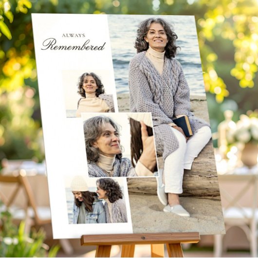 ママのためのメモリー葬儀ミニマル写真コラージュ ポスター