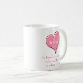 ママのためのラブリーピンクハート コーヒーマグカップ (正面右)